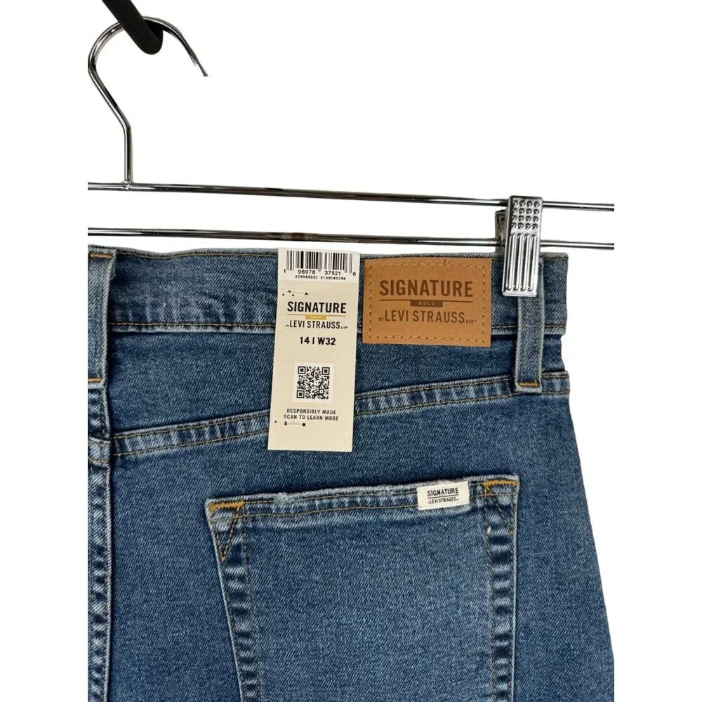 Levis Signature High Rise Loose Straight‎ leg Keans distressed sz 32 - Picture 3 of 12